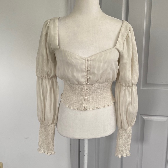 Fashion Nova Tops - Adorable off white long sleeve blouse
